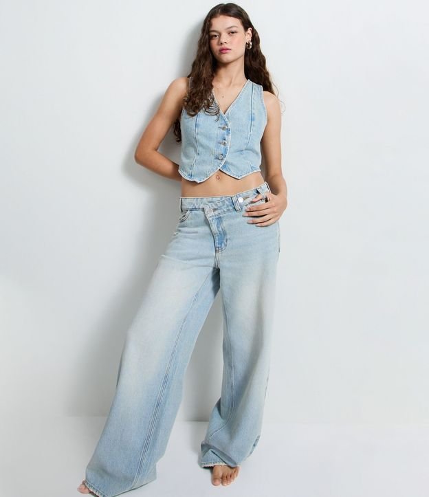 Chaleco en Jeans con Lazo y Ruedo Redondeado 3