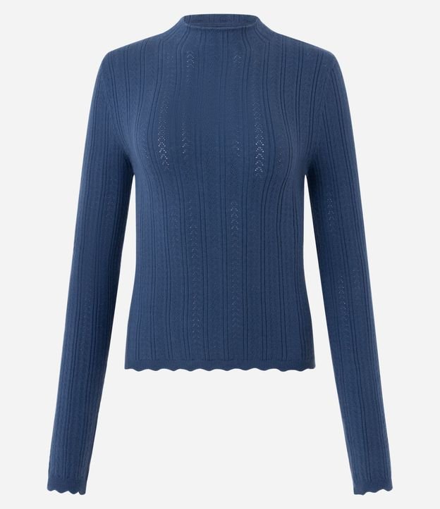 Blusa Regular en Punto con Punto Perforado