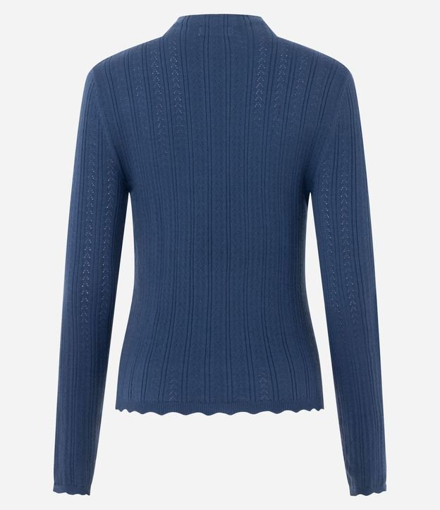 Blusa Regular en Punto con Punto Perforado 7