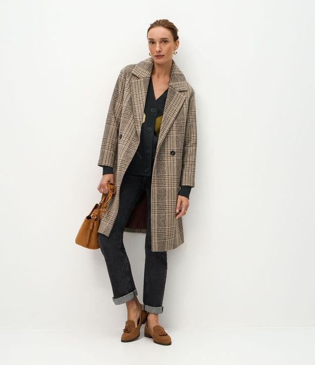 Cardigan en Punto con Estampado de Cuadros 2