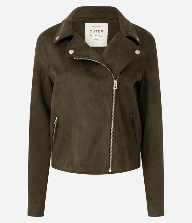 Campera en Gamuza con Cremallera Asimétrica 5