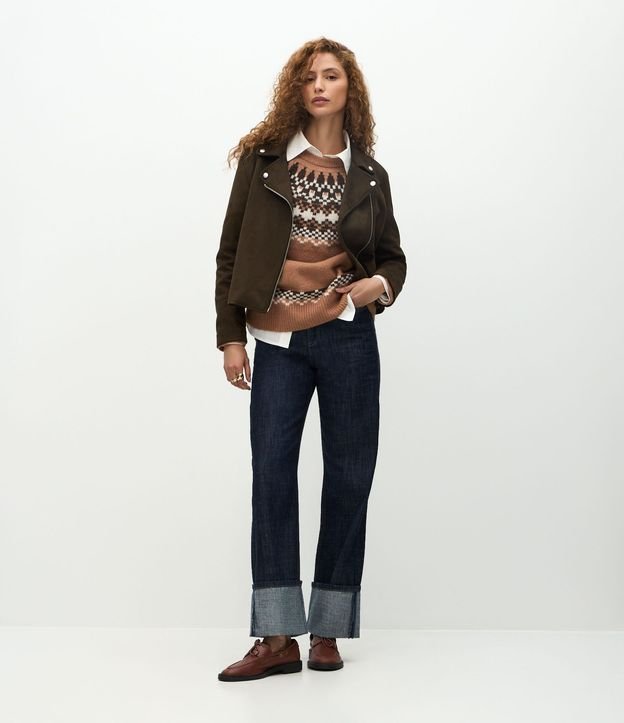 Campera en Gamuza con Cremallera Asimétrica 2