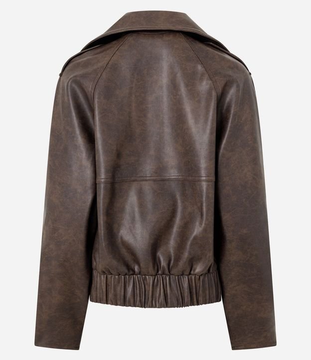 Campera en PU con Cuello Blazer y Abotonado Traspasado 7