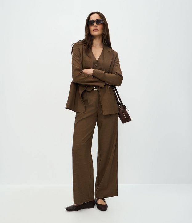 Blazer Sastre con Estampado Mini de Cuadros y Forro Interno 2