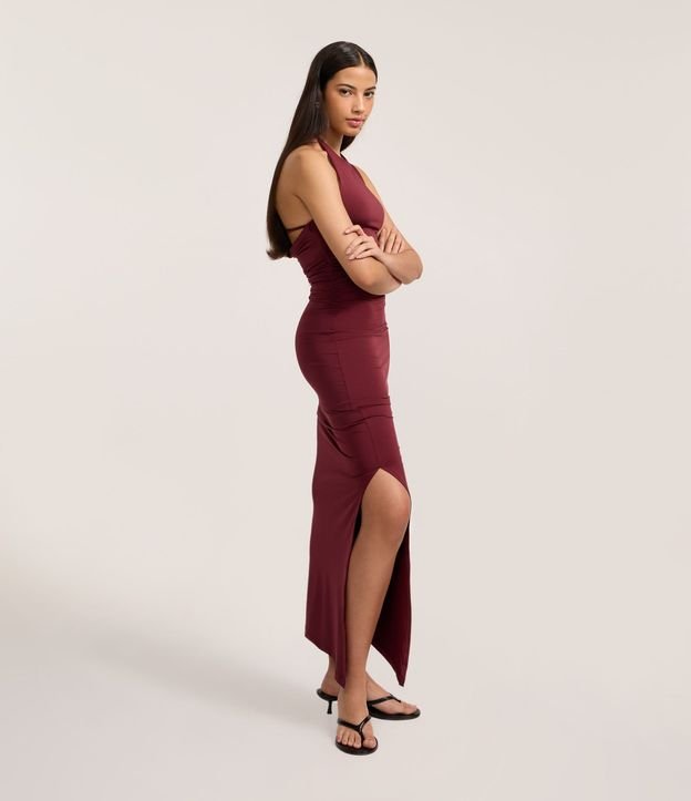 Vestido New Midi en Microfibra con Fenda