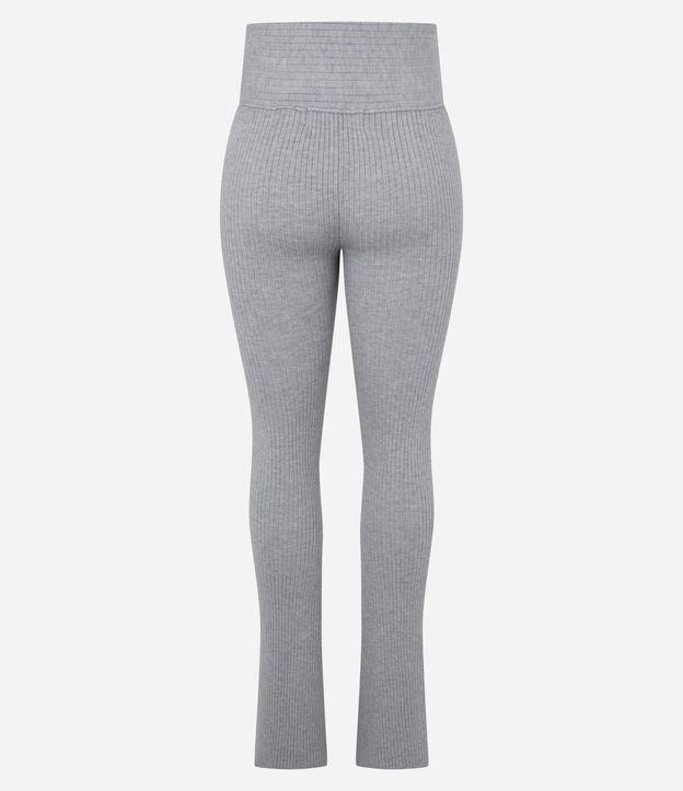 Pantalón Femenino Flare en Tricot Acanalado de Cintura Alta 6