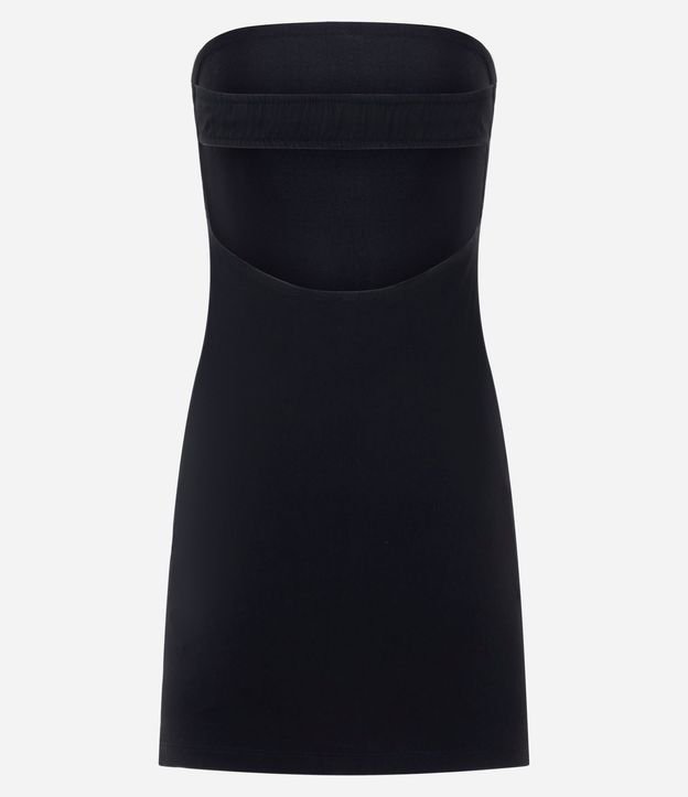 Vestido Corto sin Breteles en Bengalina con Canesú Doblada 6