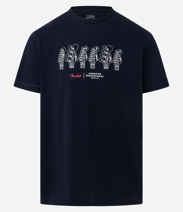 Remera Comfort en Algodón con Estampa Guitarras Fender 6