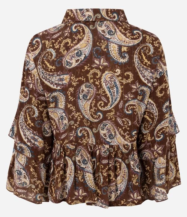 Blusa en Chiffon con Volados y Estampado Paisley 7