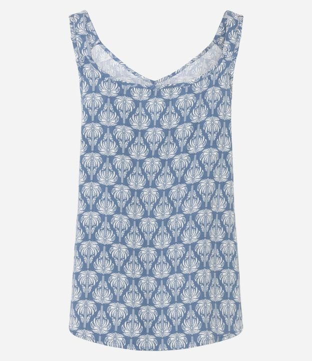 Blusa Femenina Sin Manga Follaje con Escote V 5