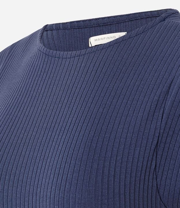 Blusa Acanalada en Viscosa con Cuello Redondo 6