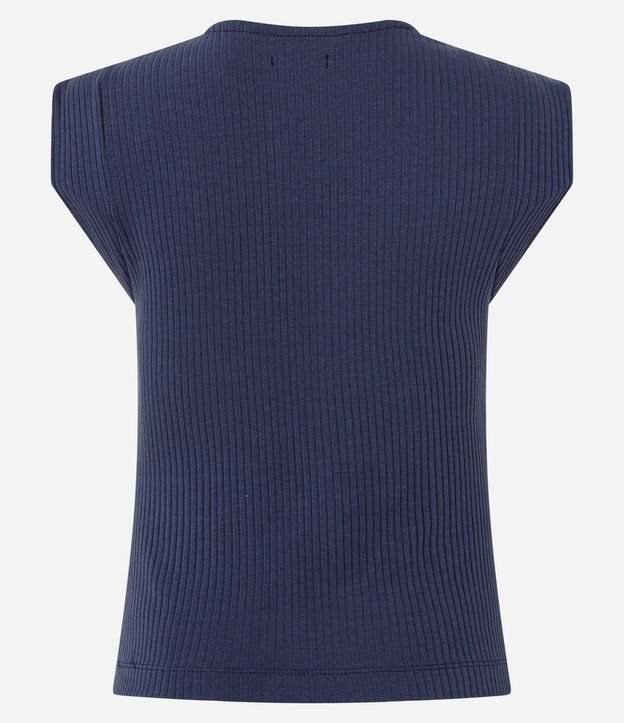 Blusa Acanalada en Viscosa con Cuello Redondo 7