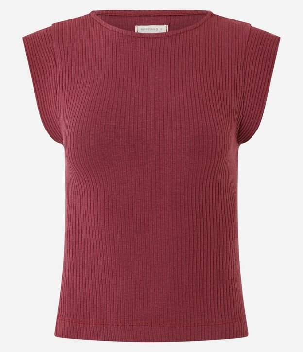 Blusa Acanalada en Viscosa con Cuello Redondo 6