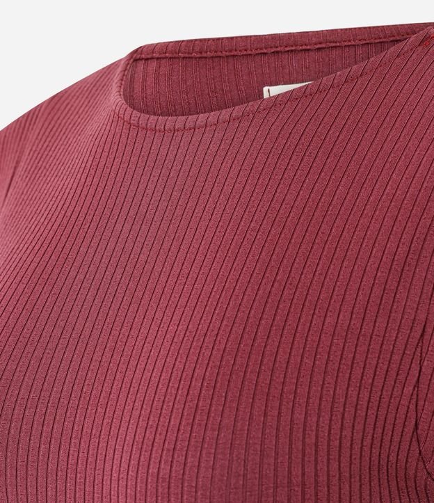 Blusa Acanalada en Viscosa con Cuello Redondo 7