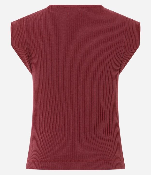 Blusa Acanalada en Viscosa con Cuello Redondo 8