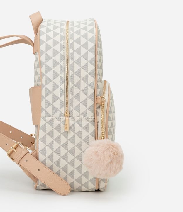 Mochila con Estampado Geométrico y Cremallera Pompón 5