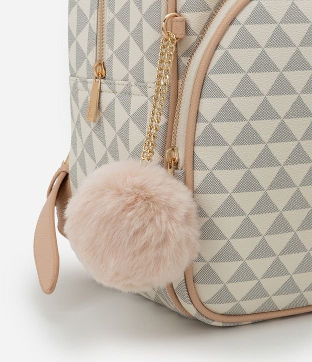 Mochila con Estampado Geométrico y Cremallera Pompón 7