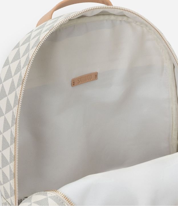 Mochila con Estampado Geométrico y Cremallera Pompón 8