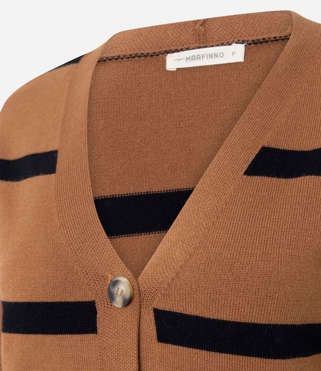 Cardigan en Tricot con Estampa Rayada 3