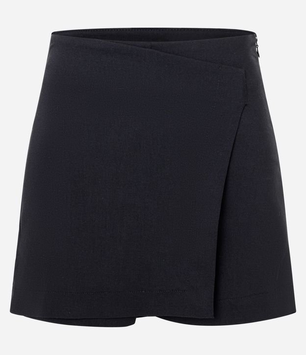 Short pollera en Bengalina con Superposición Asimétrica Ajustada 4
