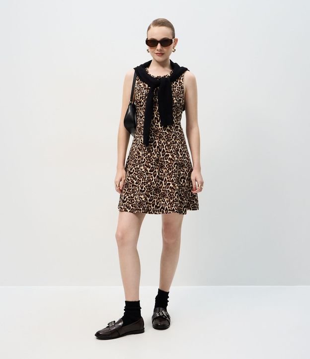 Vestido Corto Animal Print en Bengalina 2