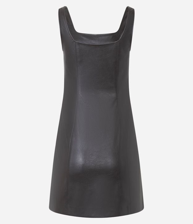 Vestido Tubito corto en PU con Escote Cuadrado 7