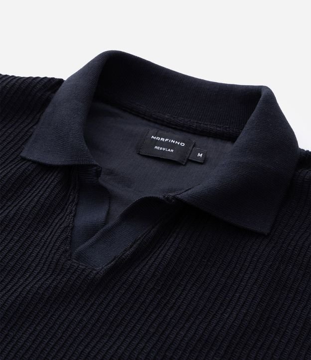 Remera Polo Manga Larga en Algodón Texturizado 9