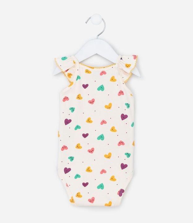 Conjunto Infantil Body con Bombacha Pollera con Estampa de Corazones – Talle RN a 18 Meses 4