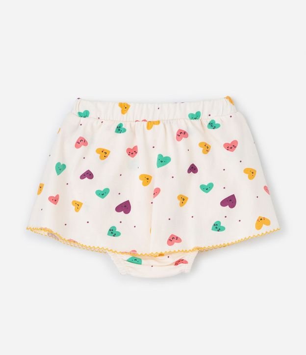 Conjunto Infantil Body con Bombacha Pollera con Estampa de Corazones – Talle RN a 18 Meses 7