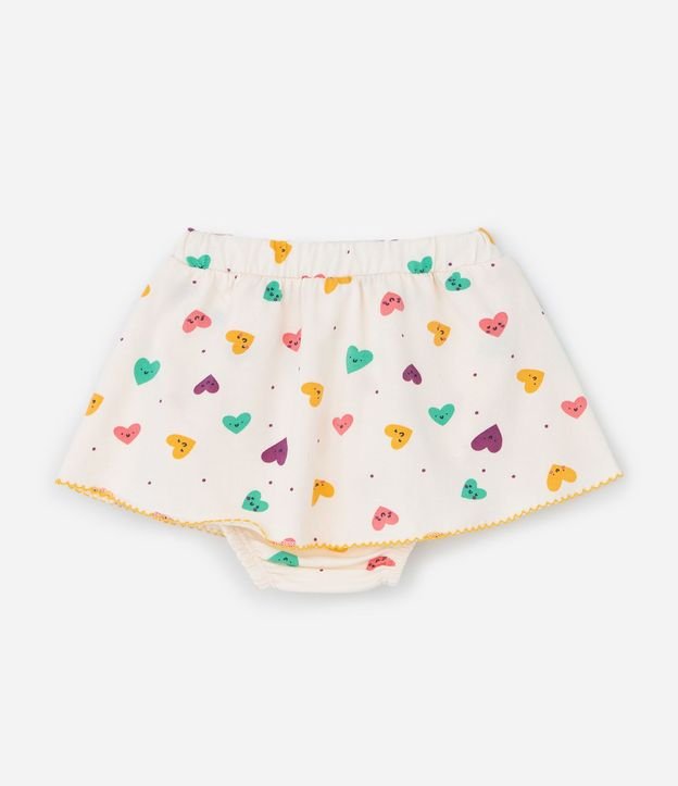 Conjunto Infantil Body con Bombacha Pollera con Estampa de Corazones – Talle RN a 18 Meses 6