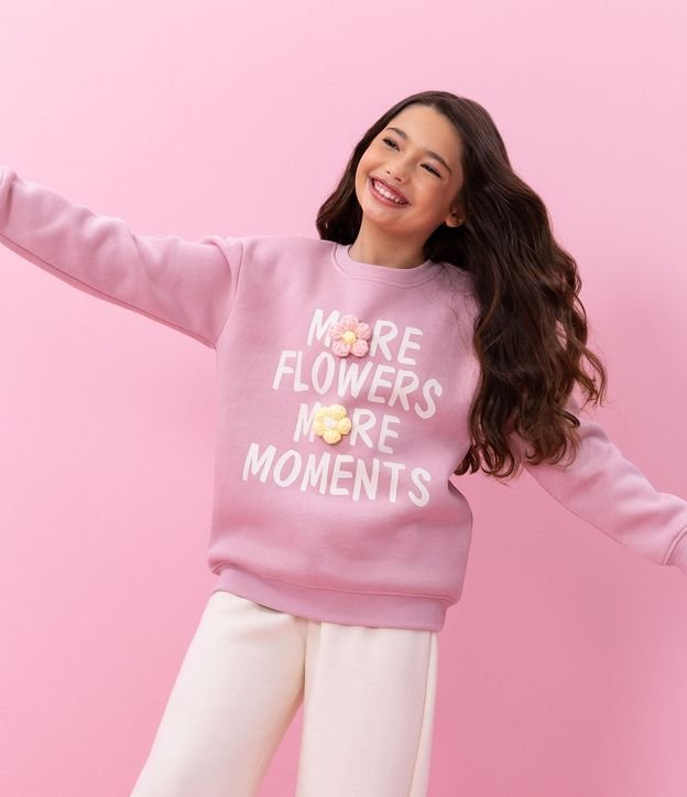 Buzo Infantil con Flores en Chenille en Efecto Ganchillo  – Talle 5 a 14 años 2