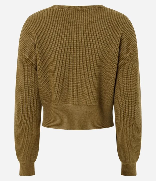 Cardigan en Punto con Cremallera Bilateral y Manga Abullonada 7