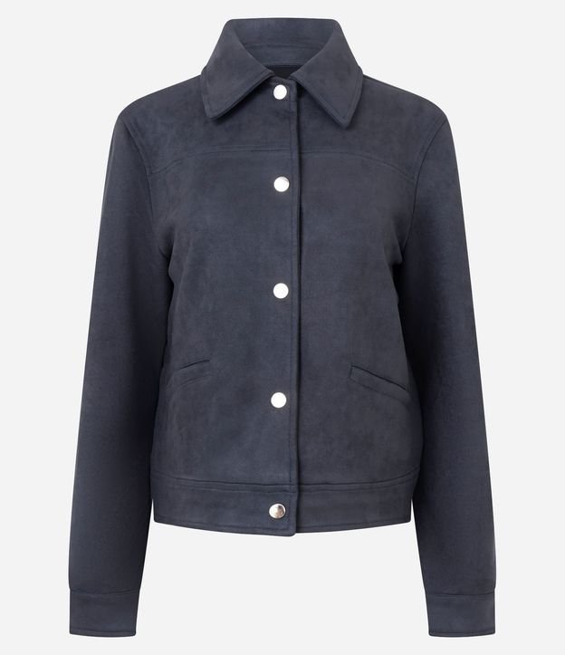 Chaqueta Femenina en Suede con Botones Metálicos 5