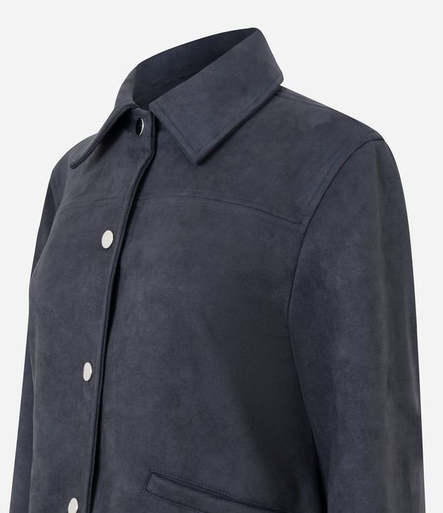 Chaqueta Femenina en Suede con Botones Metálicos 6