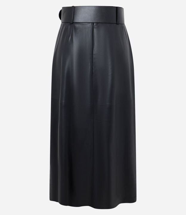 Pollera Midi en PU con Cinturón Largo 6
