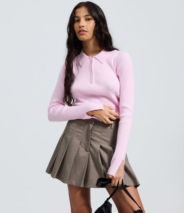 Short Pollera Sastre de Cuadros con Plegado 2