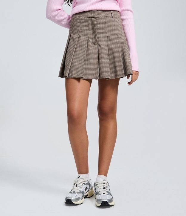 Short Pollera Sastre de Cuadros con Plegado 3
