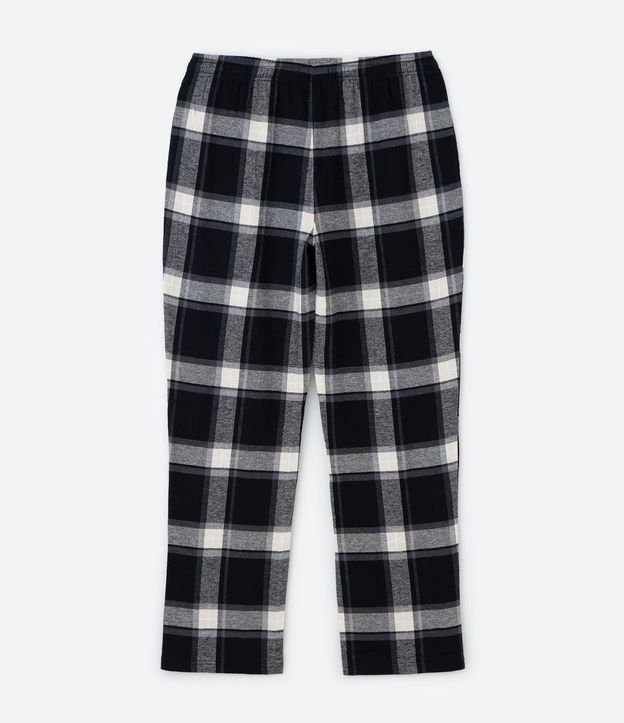 Pantalón de Pijama en Franela de Cuadros con Cordón en la Cintura 6