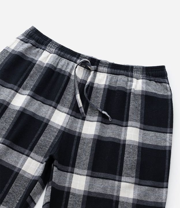 Pantalón de Pijama en Franela de Cuadros con Cordón en la Cintura 9
