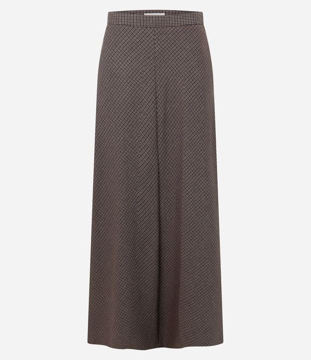 Falda Midi de Sastrería Escocesa con Cintura Lisa 5