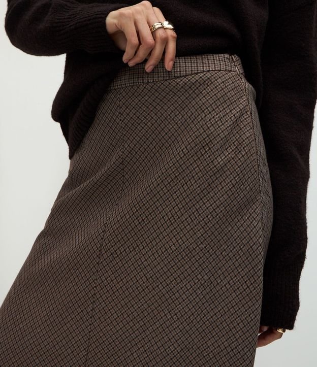 Falda Midi de Sastrería Escocesa con Cintura Lisa 3