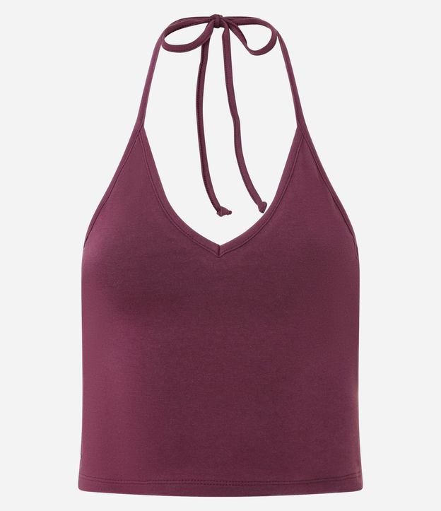 Blusa Cropped Frente Única en Cotton con Lazo 7