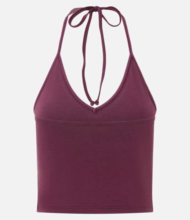 Blusa Cropped Frente Única en Cotton con Lazo 8