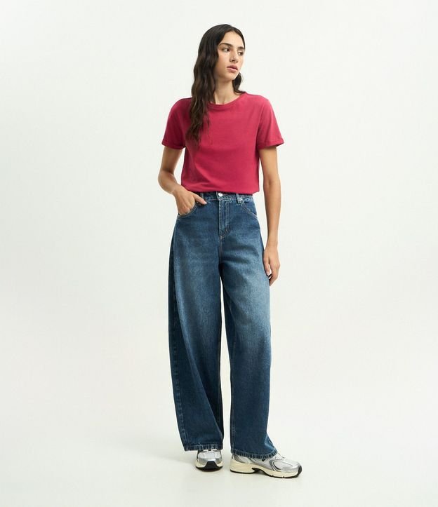 Remera en Media Malla con Manga Corta Doblada
