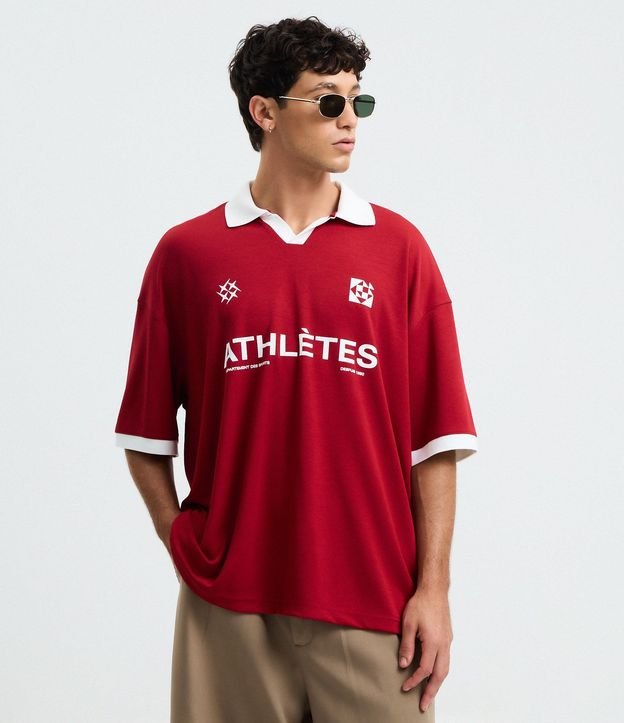 Remera Polo Oversized con Manga Corta
