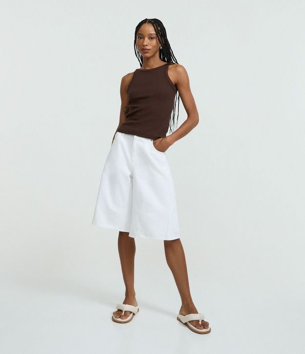 Blusa Musculosa Acanalada en Rib de Algodón 2