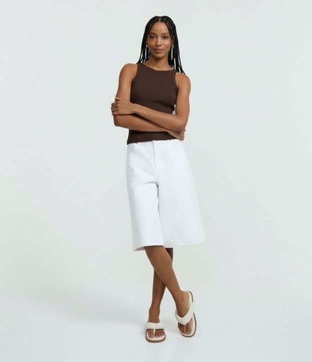 Blusa Musculosa Acanalada en Rib de Algodón 4