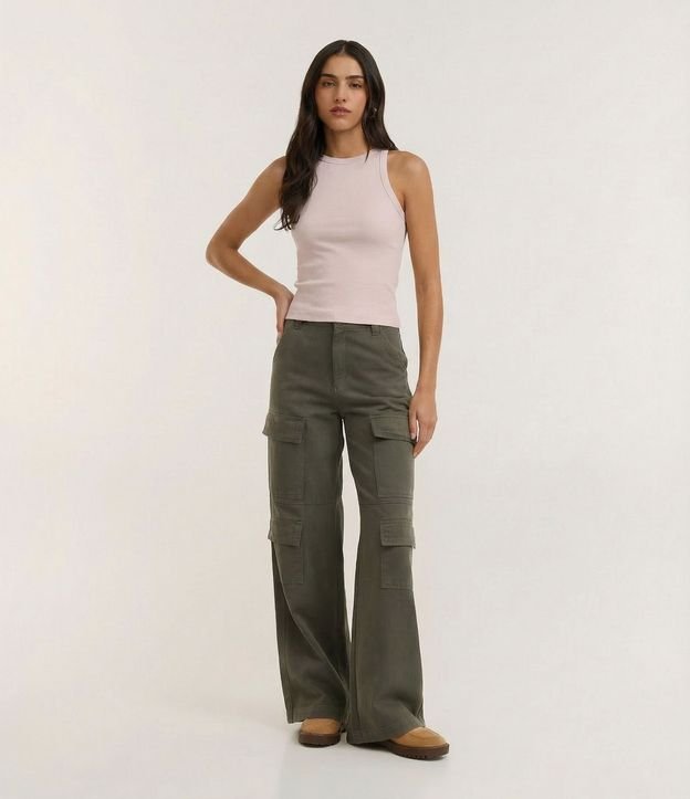 Blusa Musculosa Acanalada en Rib de Algodón