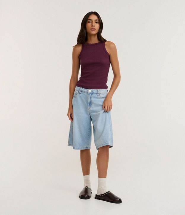 Blusa Musculosa Acanalada en Rib de Algodón 4