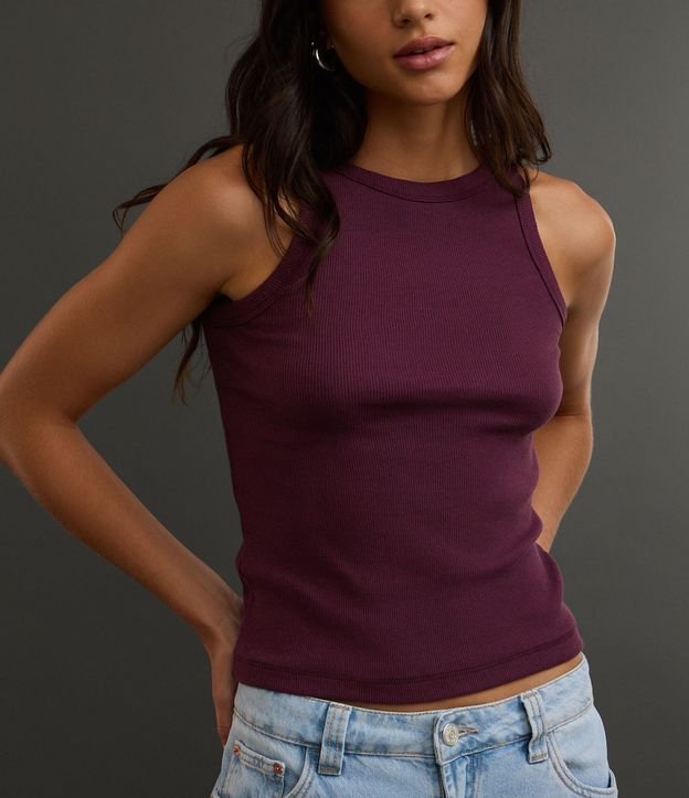Blusa Musculosa Acanalada en Rib de Algodón 5
